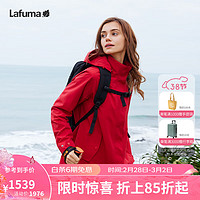 Lafuma 乐飞叶 户外冲锋衣女 24本命年红防水透湿防风硬壳宽松 LFJA4AS60 酒红色RD 165/84A（38）