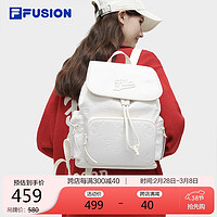 FILA FUSION斐乐潮牌女包背包2024春季时尚休闲双肩包随身包 纶度白-WT