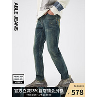 ABLE JEANS【大V裤】24春季男士双芯高弹力复古牛仔裤801509 浅复古绿 32/32