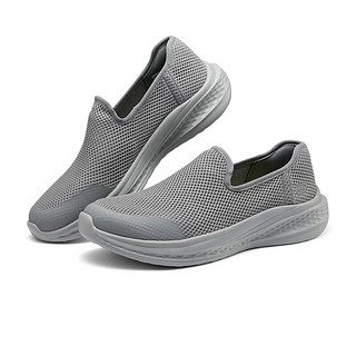 斯凯奇 Skechers健步鞋男士透气网布轻薄舒适耐穿简约鞋子210943 灰色/GRY