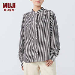 muji无印良品无印良品muji女式棉桑蚕丝圆领衬衫女士衬衣内搭春季早春