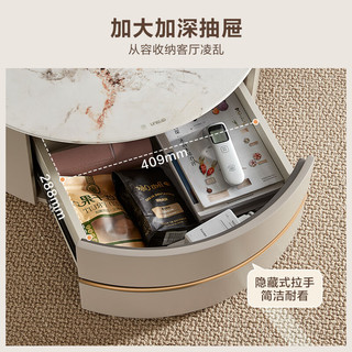 全友家居客厅轻奢高级感钢化玻璃沙发边几家用小户型圆形茶几670228 【钢化玻璃】高茶几