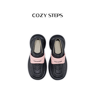 COZY STEPS可至 春季休闲舒适乐福鞋厚底Q弹增高泡泡鞋 5171 曜石黑 5171 36