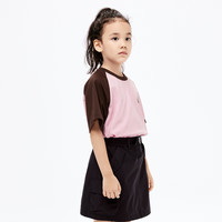 little MO&Co.5A抑菌 little moco童装24春男女童亲子装纯棉插肩袖短袖T恤 雾粉色 110/56