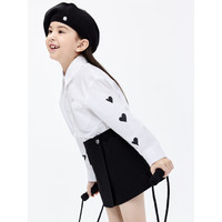 little MO&Co.little moco童装24春装男女童纯棉长袖白衬衫衬衣KBD1SHT006 水粉色 120/60