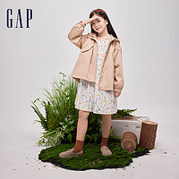 Gap 盖璞 女童2024春季新款半高领连帽夹克外套儿童装防泼水风衣890476