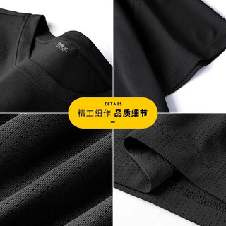 班尼路冰丝短袖t恤男夏季潮流宽松大码速干运动网眼透气圆领半袖上衣服 【冰感面料】-