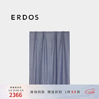 ERDOS 24早春精纺山羊绒格子休闲风百搭轻盈飘逸女士披肩围巾 经典蓝 200cmX90cm