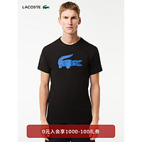 LACOSTE法国鳄鱼男装24春季经典图案休闲运动短袖T恤TH2042 IL5/黑色 7 185