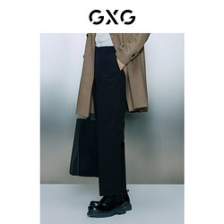 GXG 男装 冬季含羊毛宽松毛呢大衣弹力休闲西裤商务套装 西装裤