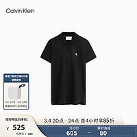 Calvin Klein Jeans24春夏女士休闲简约印花通勤修身短袖POLO衫J223493 BEH-太空黑 XS