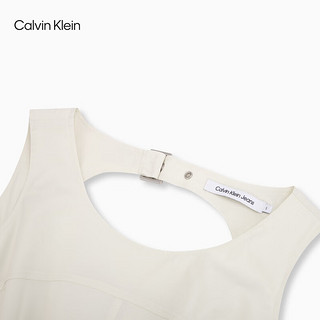 Calvin Klein Jeans24春夏女士摩登性感露背金属扣袢无袖连衣裙J223456 CGA-奶昔白 M