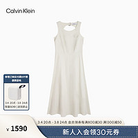 Calvin Klein Jeans24春夏女士摩登性感露背金属扣袢无袖连衣裙J223456 CGA-奶昔白 S