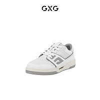 GXG板鞋男鞋运动鞋潮流休闲厚底小白鞋男复古滑板鞋低帮鞋 白色/灰色 39