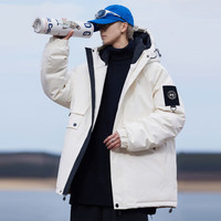 雪中飞 男士连帽羽绒服 米色 XL 180/96A