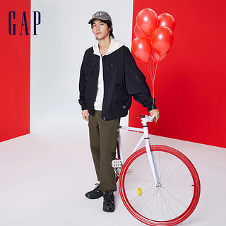 Gap 盖璞 男女装春季2024LOGO飞行员夹克876979外套 黑色 180/100A(XL)亚洲尺码