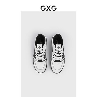 GXG 板鞋男鞋运动鞋潮流休闲厚底小白鞋男复古滑板鞋低帮鞋 白色/黑色 41