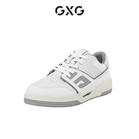 GXG板鞋男鞋运动鞋潮流休闲厚底小白鞋男复古滑板鞋低帮鞋 白色/灰色 42