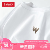 班尼路纯棉短袖t恤男宽松小众半截袖美式复古印花显瘦夏季宽松打底半袖 【纯棉】-白#MB咖WX 2XL【不易起球 不易褪色】