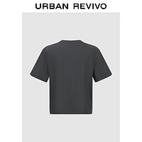 URBAN REVIVO UR2024春季女装时尚休闲设计感扭结圆领短袖T恤UWJ440020 中灰 S