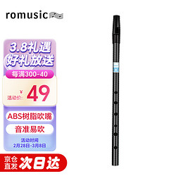 Romusic 哨笛爱尔兰D调六孔竖笛口笛成人学生初学专业演奏乐器 黑色