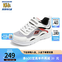 Skechers斯凯奇童鞋2024春男童网面透气运动鞋舒适轻便休闲鞋405283L 白色/黑色/WBK 27.5码