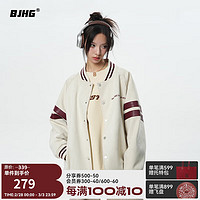 BJHG不计后果环保麂皮绒外套男痞帅春季潮牌美式休闲情侣棒球服夹克女