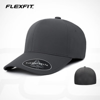 FLEXFIT DELTA180硬顶棒球帽帽子男大头围全封防晒鸭舌帽子女潮牌 S/M 深灰色(全封闭)