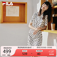 FILA 斐乐女子连衣裙2024夏季时尚休闲针织裙 满印一-A-ZA 185/100A/3XL