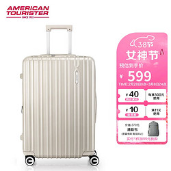 AMERICAN TOURISTER 美旅 箱包大容量行李箱24英寸拉杆箱顺滑飞机轮旅行密码箱79B珍珠白