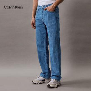 Calvin Klein【复刻90系列】Jeans24春夏男士亚麻直筒牛仔裤J325419 1A4-牛仔浅蓝 29