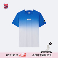 盖世威（K·SWISS）男T恤 24春季 透气运动休闲长袖 1010037 141白蓝色 XL