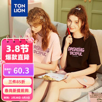 唐狮 TONLION新款女圆领短袖T恤TB 浅桃粉 XL