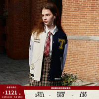 Teenie Weenie小熊2024春季新款时尚韩版学院风撞色棒球外套上衣女 撞色 1