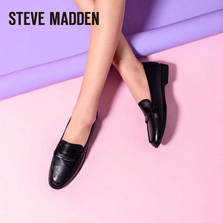 史蒂夫·马登 STEVE MADDEN/思美登通勤低跟休闲乐福鞋女 PARTER 黑色 34