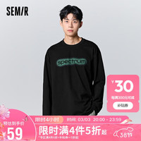 森马(Semir)长袖T恤男2023冬季美式字母印花打底衣潮流休闲上衣109723101106