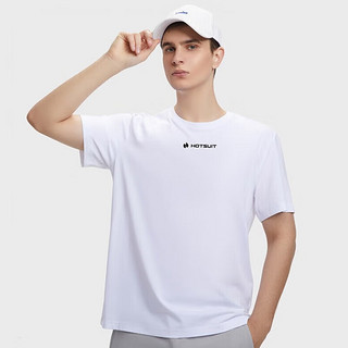 HOTSUIT 后秀 运动科技T恤男女款2024夏季吸湿速干休闲短袖 白色 2XL