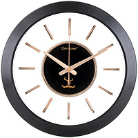 康巴丝（Compas）钟表挂钟客厅北欧轻奢家用时尚挂表现代创意简约装饰挂墙个性时钟 51161黑色40CM