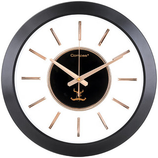 康巴丝（Compas）钟表挂钟客厅北欧轻奢家用时尚挂表现代创意简约装饰挂墙个性时钟 51161黑色40CM