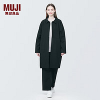 无印良品MUJI Labo 男女通用 使用不易燃材质 立领大衣 男式女式 BF1BVA4S 黑色 S (165/84A)