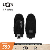 UGG冬季女士配件舒适饰有徽标款保暖绒连指手套 21631 BLK | 黑色 S/M