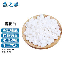 燕之雁 鱼缸造景石雪花白1KG 鱼缸铺面铺底白色鹅卵石子 多肉盆栽水培石