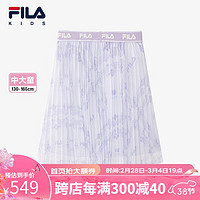 FILA 斐乐儿童服装2024春冬女中大童短裙梭织半裙 标准白-WT 140