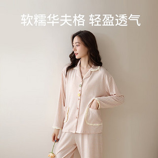 XINYIBU 新一步 女士小翻领格子家居服套装