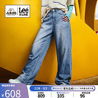 Lee【小刘鸭联名】Lee24早春428舒适高腰直脚天丝中蓝色女牛仔裤 中蓝色（裤长30） 24