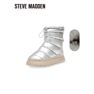 STEVE MADDEN/思美登冬棉靴冬时尚雪地靴女 ICELAND 银色 40