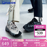 FILAFUSION斐乐女鞋老爹鞋齿岩鞋2024春季休闲鞋户外运动鞋 神秘灰/浅桃子粉-FA 40