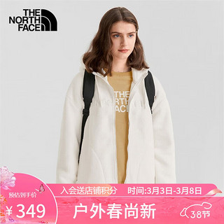 北面 抓绒衣女户外保暖厚羊羔绒外套7QSJ 白色/N3N  XL
