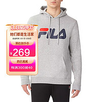 FILA 斐乐 美式男女情侣套头卫衣宽松加绒加厚运动连帽印花上衣节日礼物S