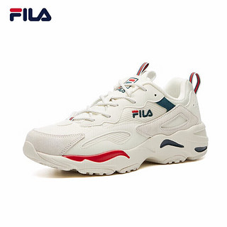 FILA 斐乐 TRACER轻便运动鞋男2024春透气跑步鞋老爹鞋男子休闲鞋 42